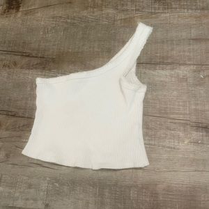Urban outfitters white one shoulder tank
